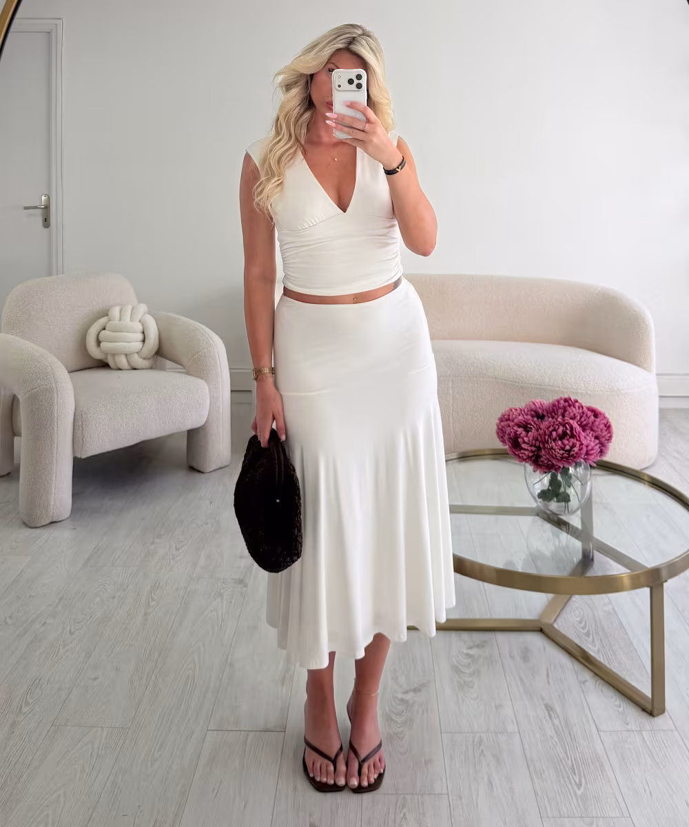 Ensemble jupe midi blanc - DRESS DESIREE