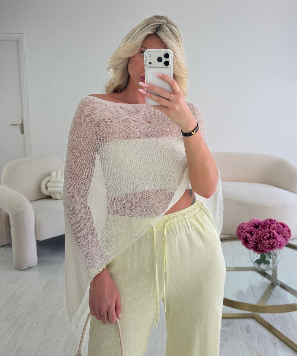 Cape maille fine blanc - DRESS DESIREE