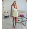 Jupe short asymétrique dentelle sauge - DRESS DESIREE