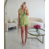 Ensemble blazer sans manche short sauge - DRESS DESIREE