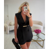 Sleeveless Blazer and Black Shorts Set