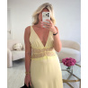 Long Yellow Lace Dress