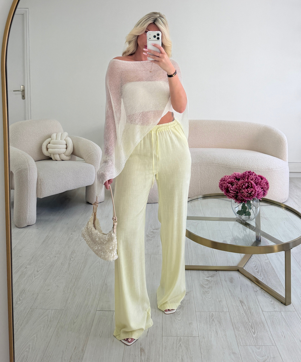 Pantalon lin jaune standard DRESS DESIREE