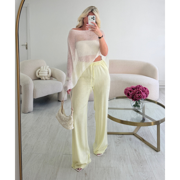 Pantalon lin jaune standard DRESS DESIREE