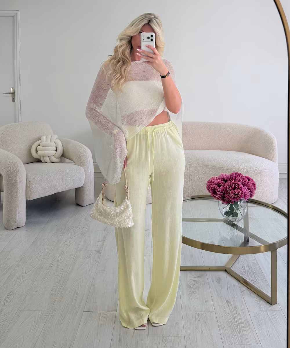 Pantalon lin jaune