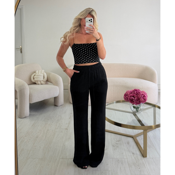 Pantalon lin noir tall- DRESS DESIREE