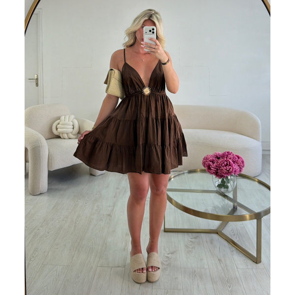 Robe soleil marron -  DRESS DESIREE