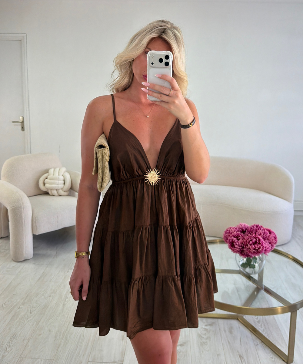 Robe soleil marron -  DRESS DESIREE