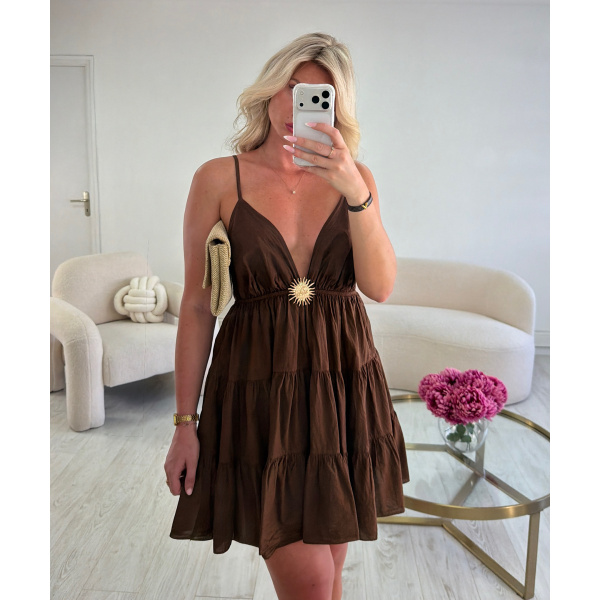 Robe soleil marron -  DRESS DESIREE