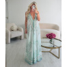 Robe longue dos nu vert sauge - DRESS DESIREE