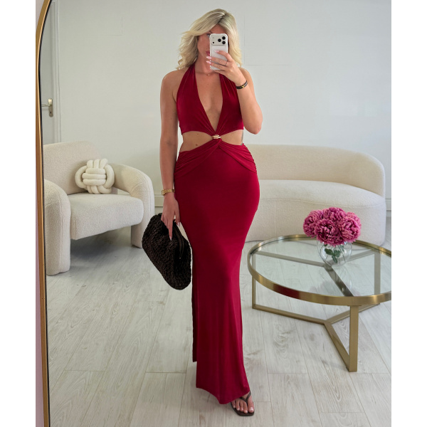 Robe longue ajourée rouge - DRESS DESIREE