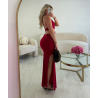 Red openwork maxi dress - DRESS DESIREE