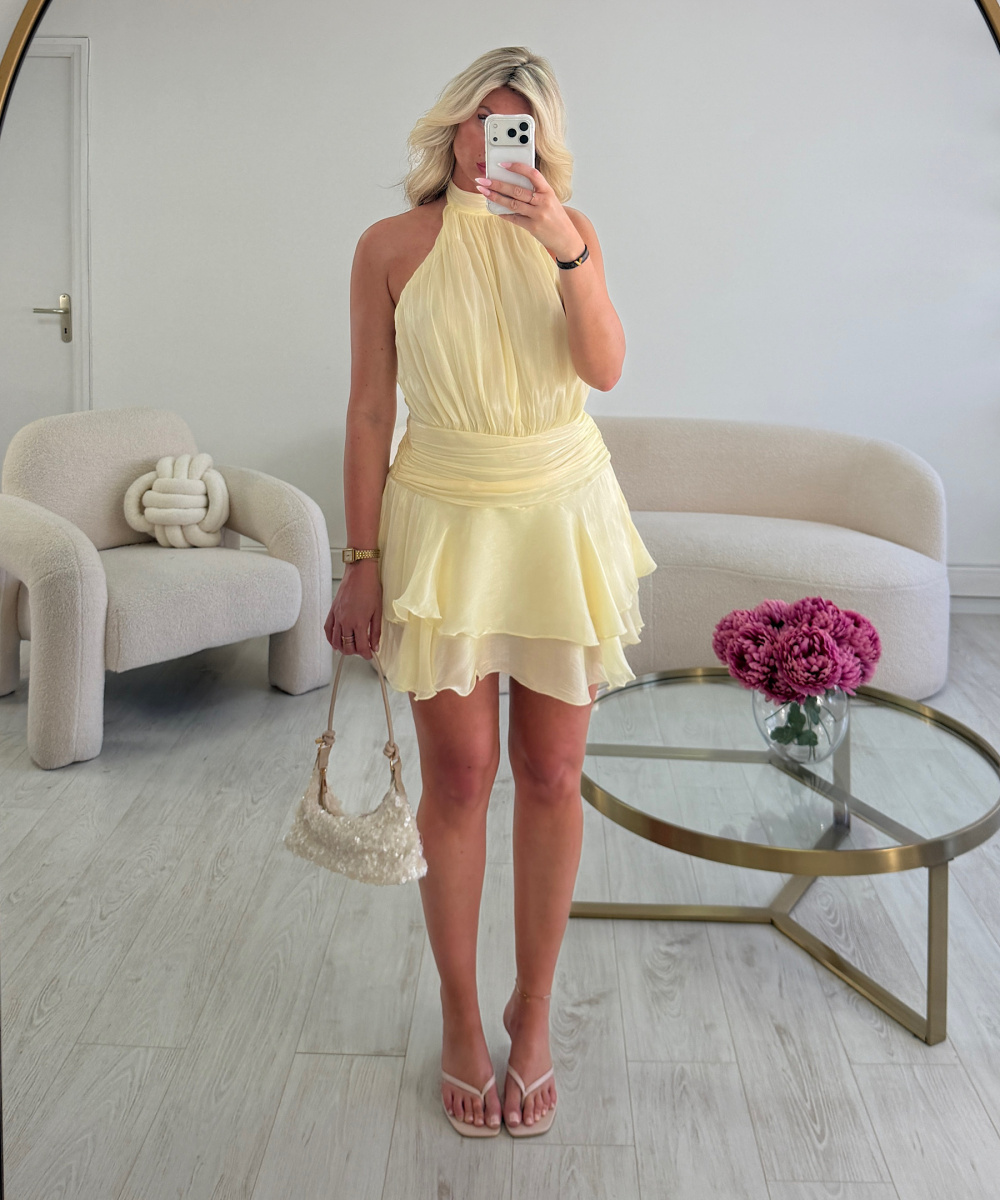 Combishort mousseline jaune - DRESS DESIREE