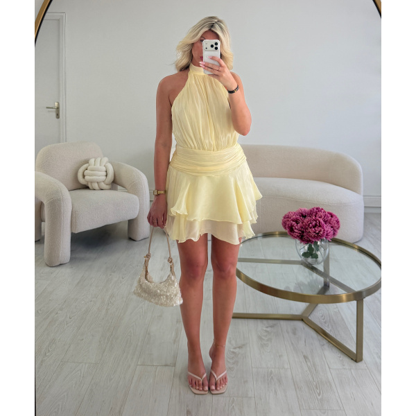 Combishort mousseline jaune - DRESS DESIREE