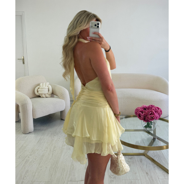 Combishort mousseline jaune - DRESS DESIREE