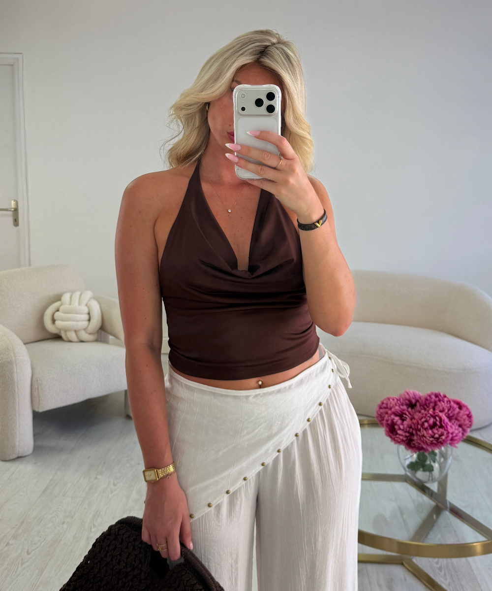 Top bénitier choco dos nu - DRESS DESIREE