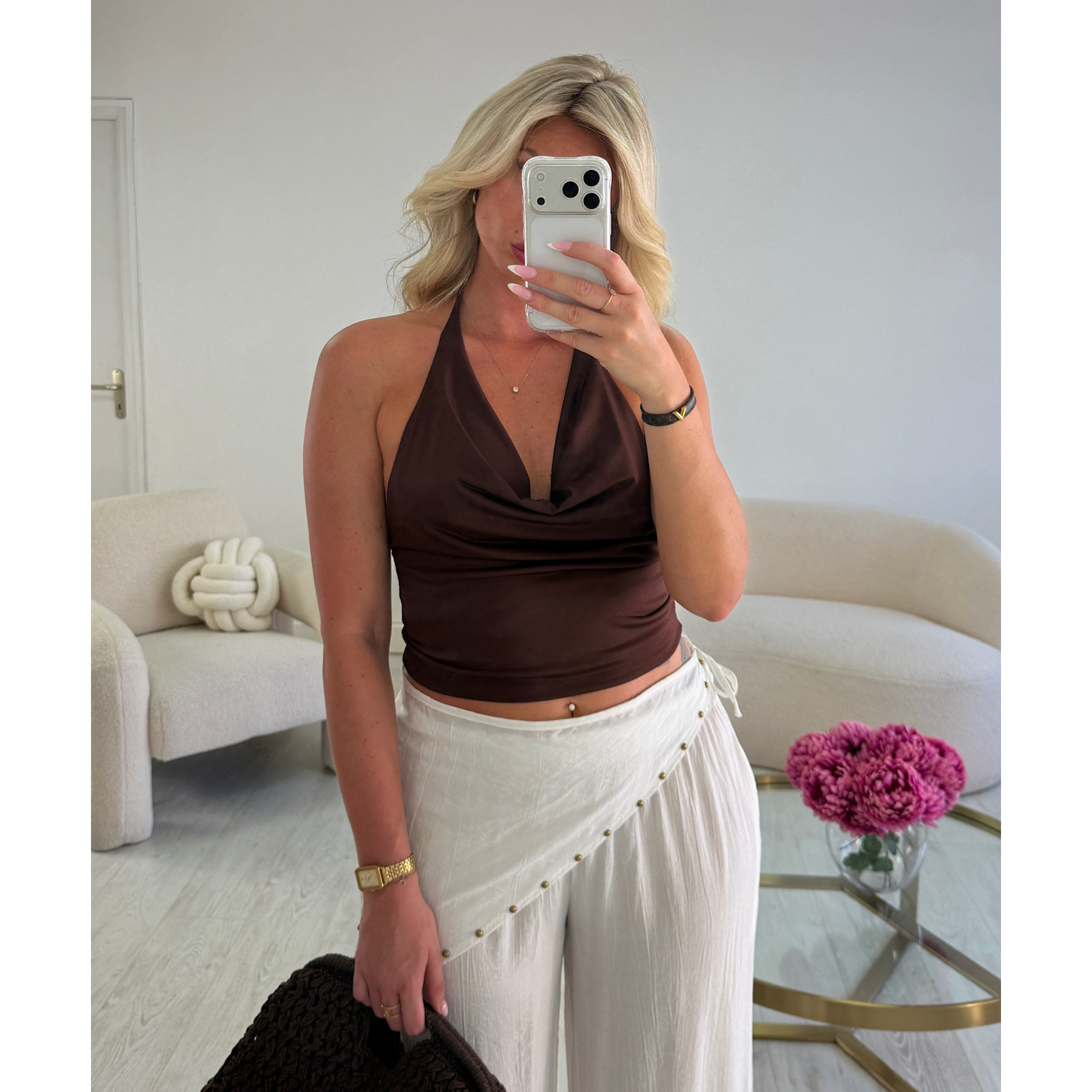 Top bénitier choco dos nu - DRESS DESIREE