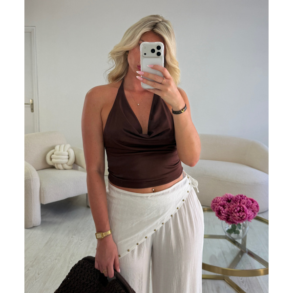 Top bénitier choco dos nu - DRESS DESIREE
