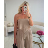 Pantalon fluide taupe foulard - DRESS DESIREE