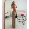 Pantalon fluide taupe foulard - DRESS DESIREE