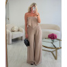 Pantalon fluide taupe foulard - DRESS DESIREE