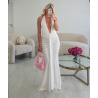 Robe longue échancré blanche - DRESS DESIREE