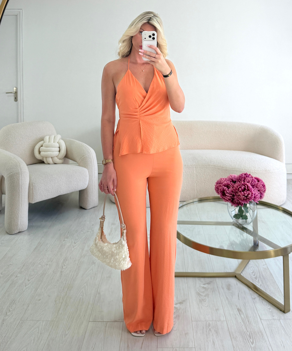 Combipantalon fluide dos nu peach - DRESS DESIREE