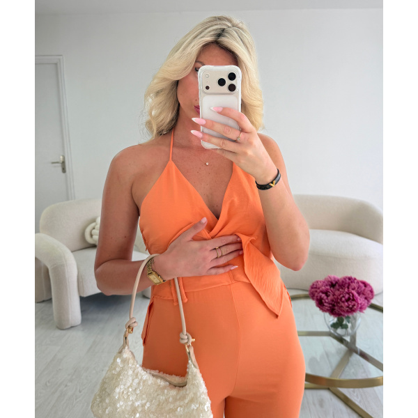 Combipantalon fluide dos nu peach - DRESS DESIREE