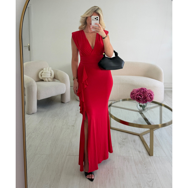 Robe longue fente rouge - DRESS DESIREE