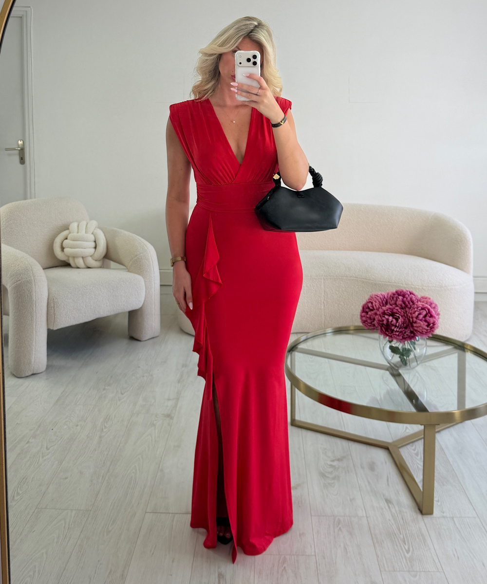 Robe longue fente rouge - DRESS DESIREE
