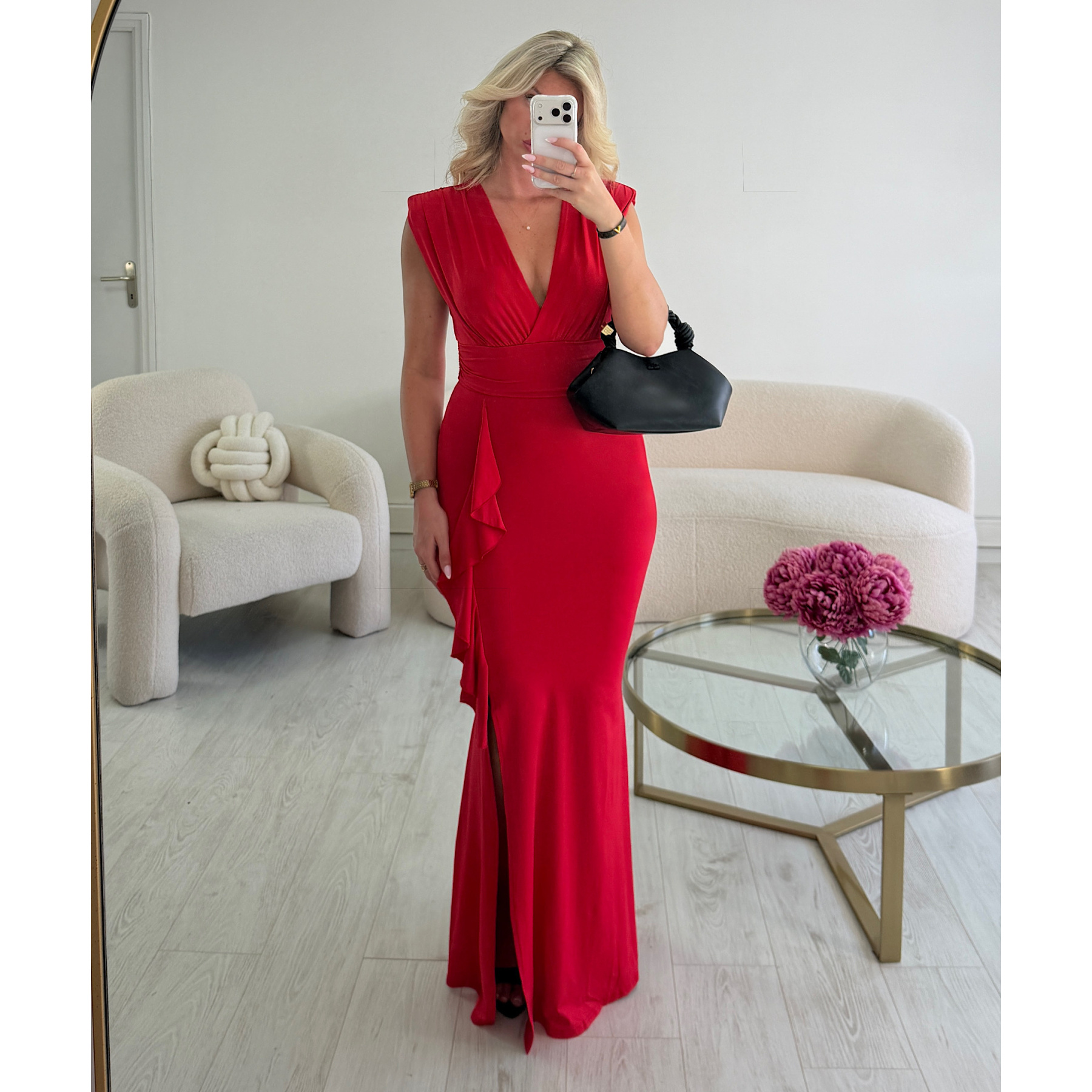 Robe longue fente rouge - DRESS DESIREE