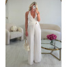 Combipantalon fluide blanche brillant - DRESS DESIREE