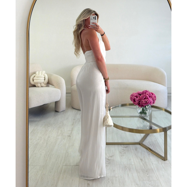 Combipantalon fluide blanche brillant - DRESS DESIREE