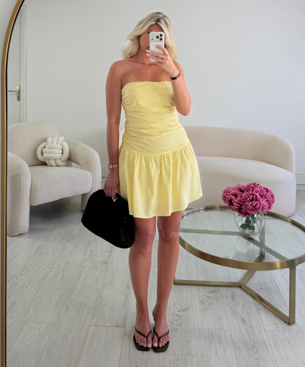 Robe bustier jaune coton  - DRESS DESIREE
