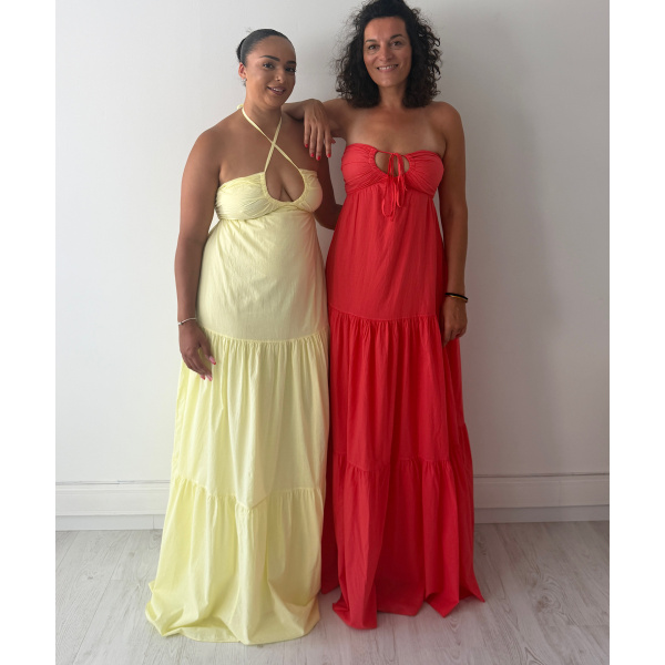 Robe longue TALL  coton corail DRESS DESIREE