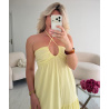 Robe longue TALL  coton jaune pastel DRESS DESIREE