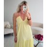 Robe longue TALL  coton jaune pastel DRESS DESIREE