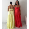 Robe longue TALL  coton jaune pastel DRESS DESIREE