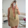 Robe courte maille doré - DRESS DESIREE