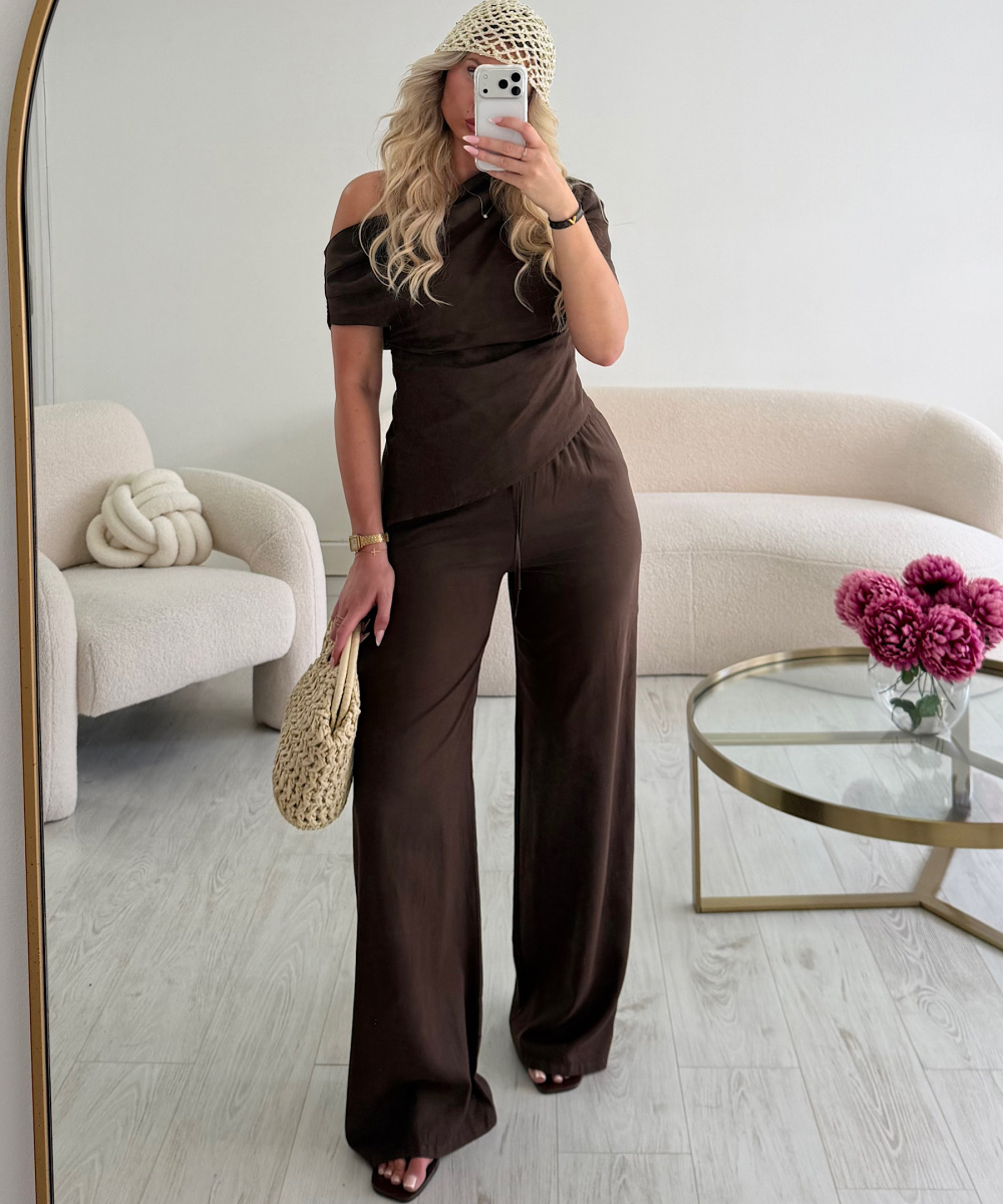 Brown linen trousers - DRESS DESIREE