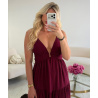 Robe longue fluide prune - DRESS DESIREE