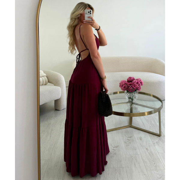 Flowing plum maxi dress - DRESS DESIREE
