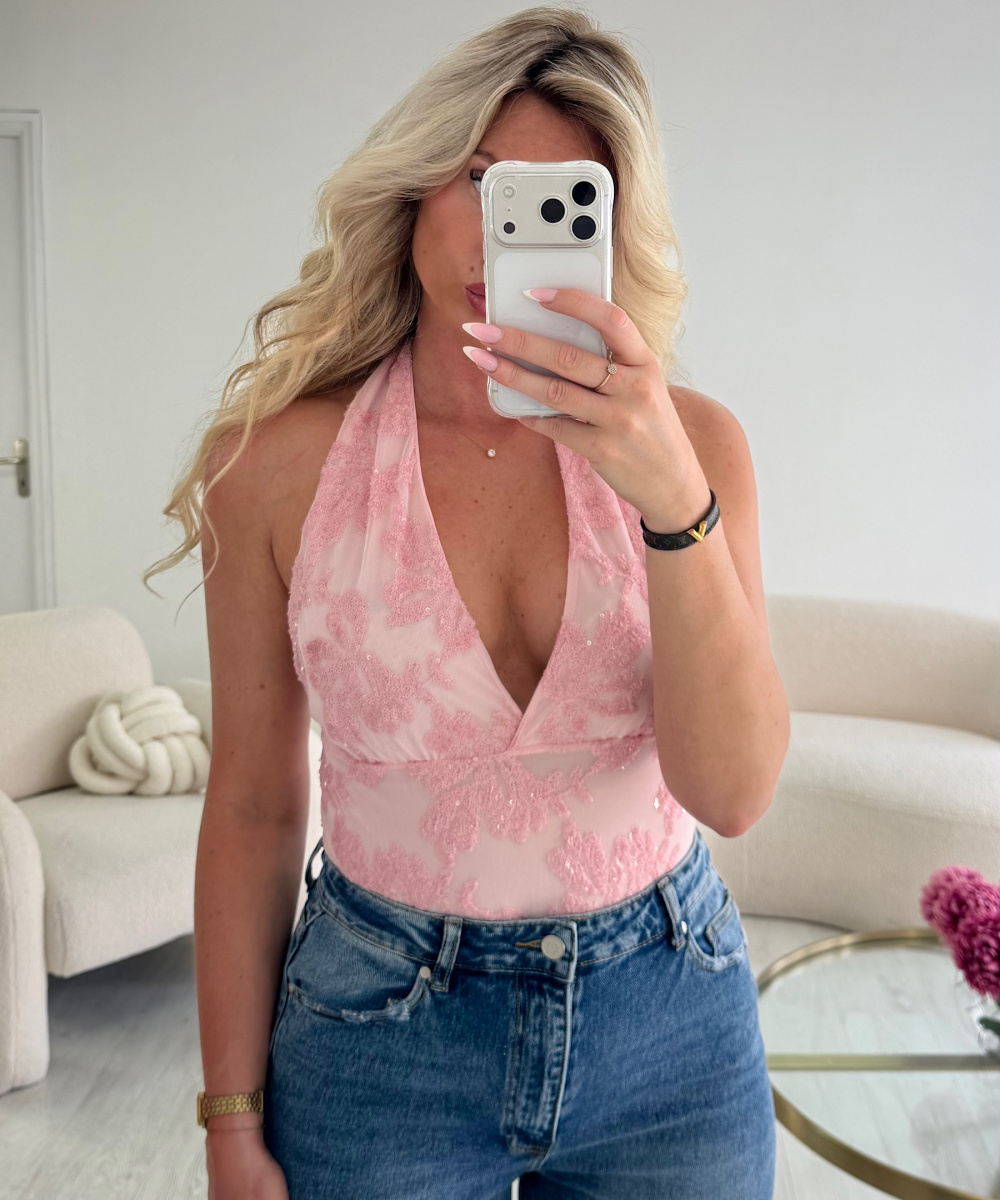 Pink sequinned bodysuit - DRESS DESIREE