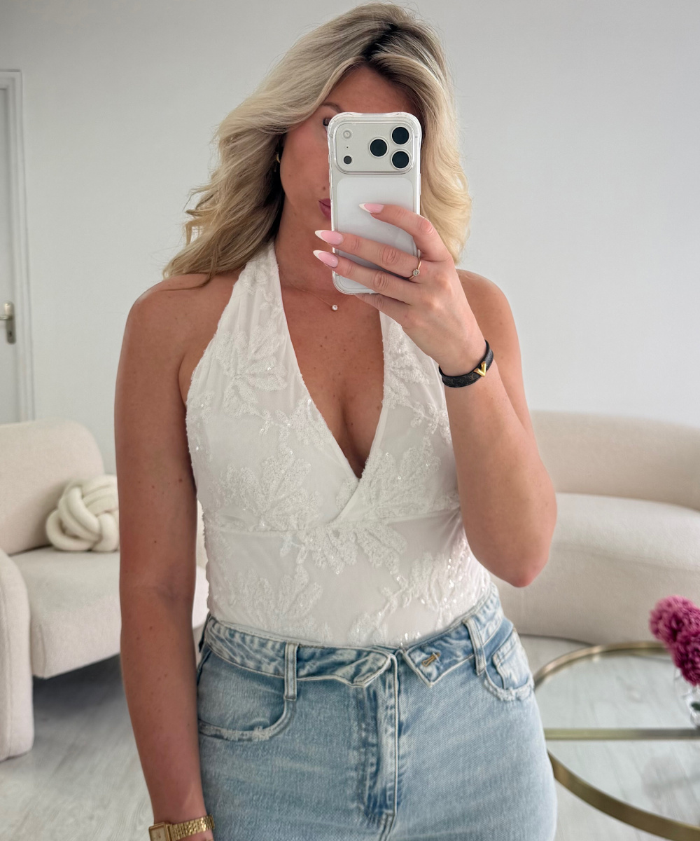 Body sequins blanc - DRESS DESIREE
