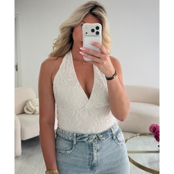 Body sequins blanc - DRESS DESIREE