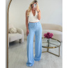 Tall blue linen pants