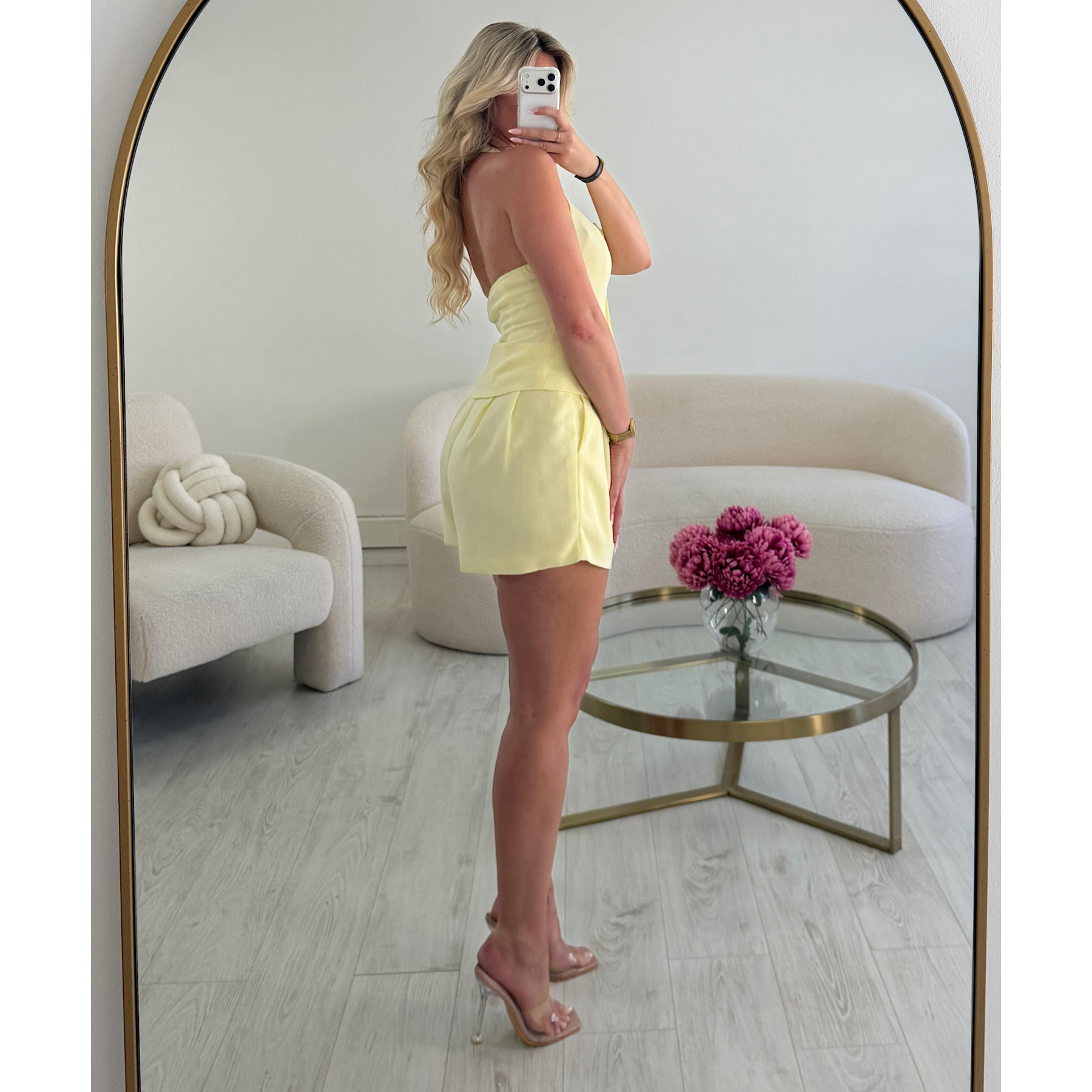 Ensemble short texturé jaune - DRESS DESIREE