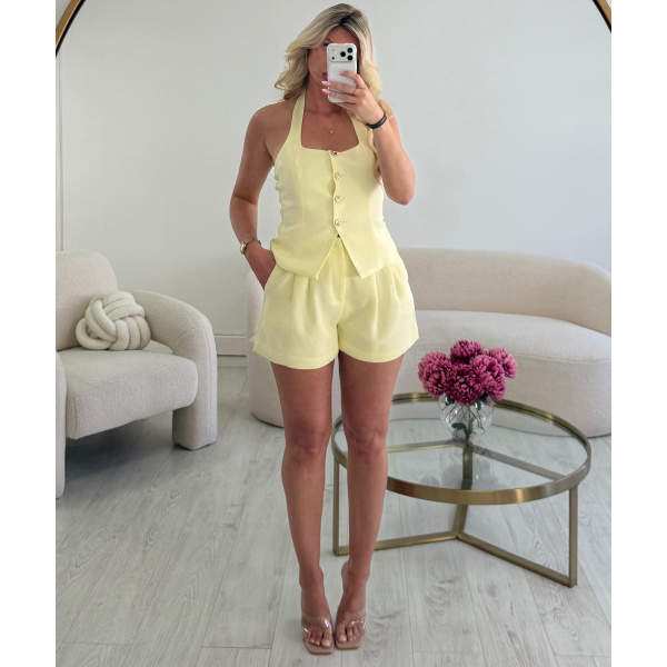 Ensemble short texturé jaune - DRESS DESIREE