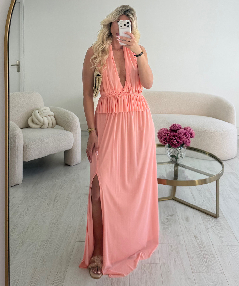 Pink long skirt set