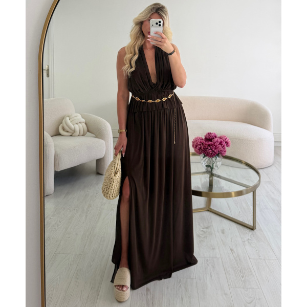 Brown long skirt set